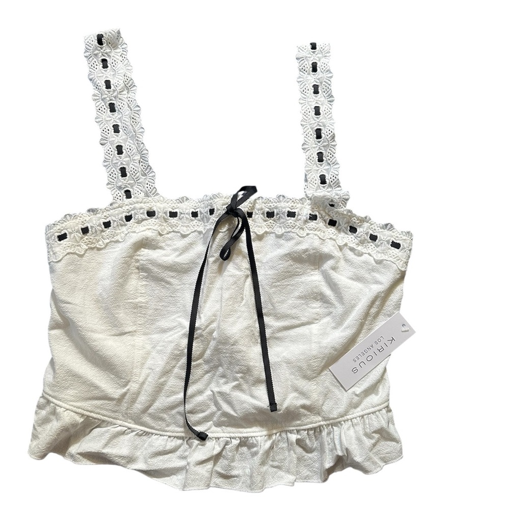 T.J.Maxx White Lace Trim Tank Top